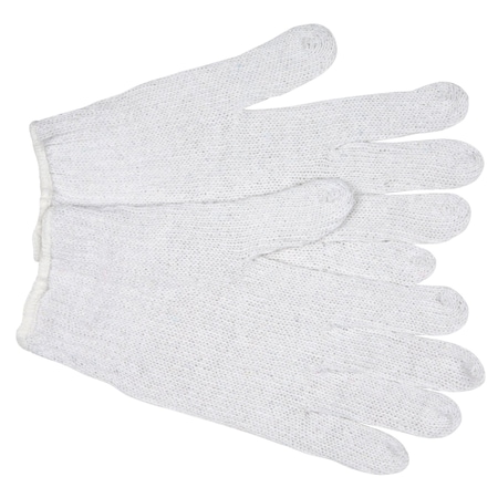 Mcr Safety Gloves, Econ Cotton/Polyester White 7 Gauge, S, 12PK 9600S